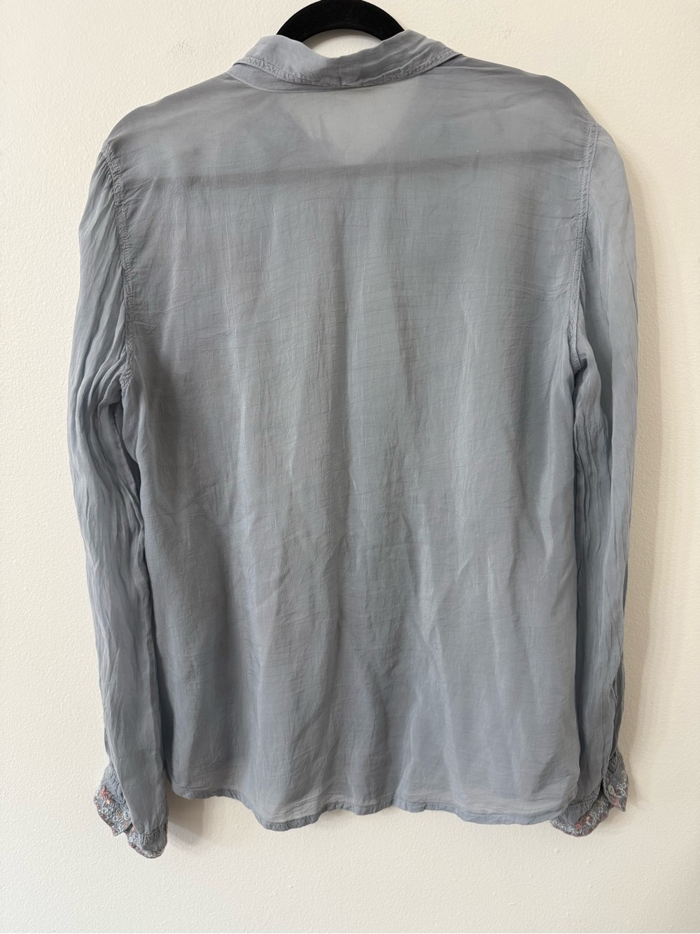 {M} Johnny Was Light Blue Embroidered Long-Sleeve Shirt - Picture 9 of 9